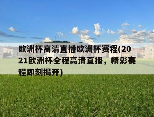 欧洲杯高清直播欧洲杯赛程(2021欧洲杯全程高清直播，精彩赛程即刻揭开)